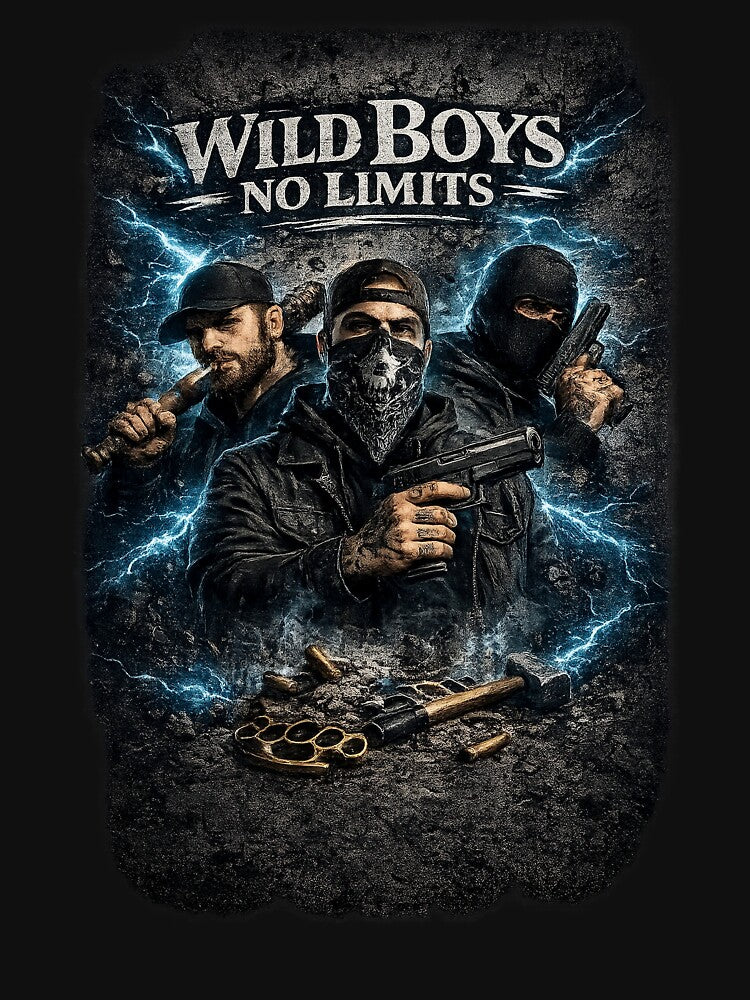Wild Boys No Limits Streetwear Rebel Youth Graphic by Sunny Flamingo Studio