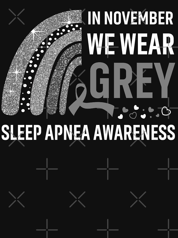 Rainbow In November We Wear Grey Sleep Apnea Awareness by Mnrshirley