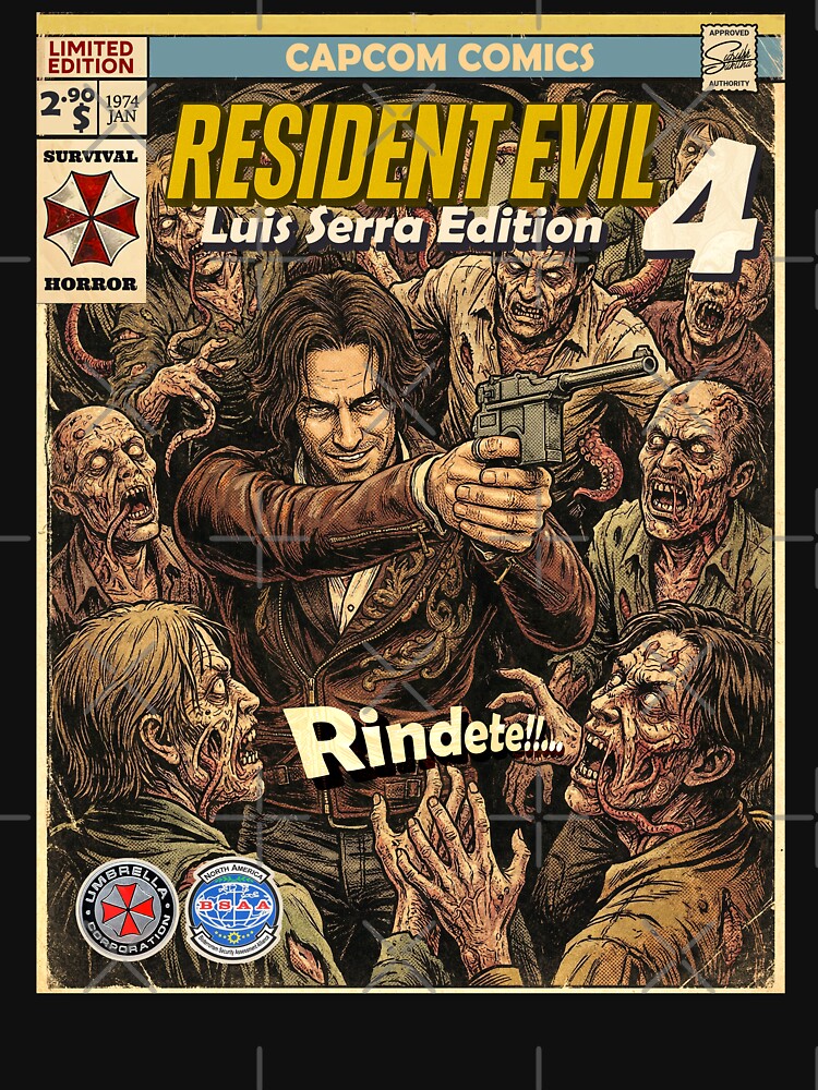 Resident Evil 4 Luis Serra Comic Retro Gaming Art by Back2Collage