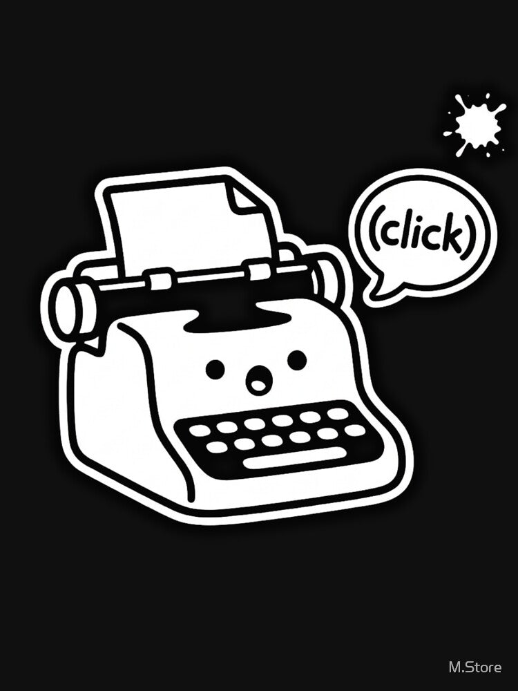 Cute Kawaii Typewriter - Pastel Minimalist Silhouette by M.Store