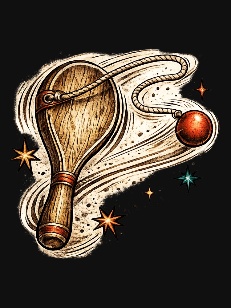 Vintage Paddle Ball Retro Tattoo Flash Art by Klein-Karoo