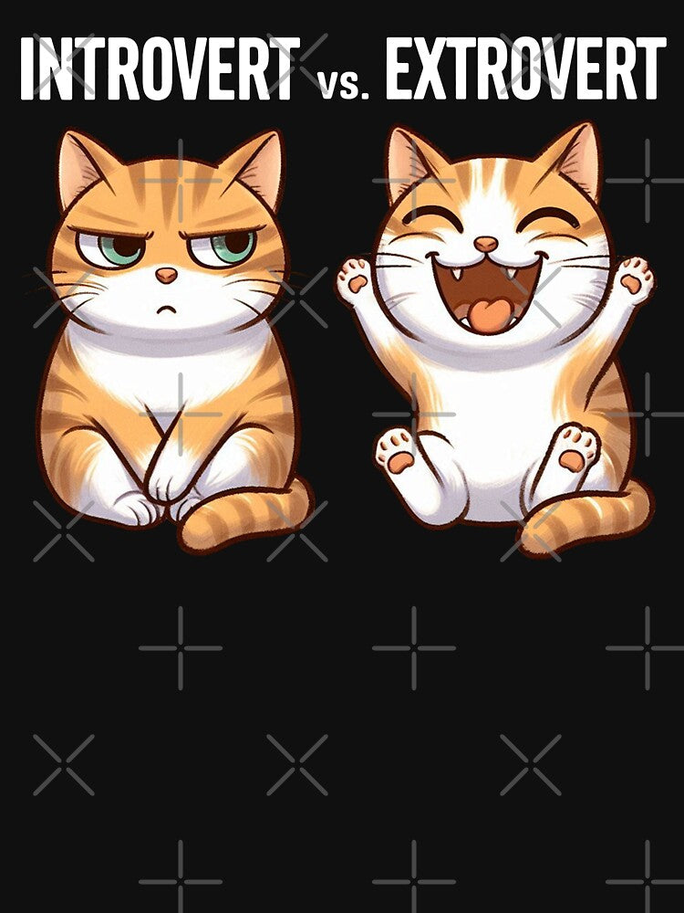 Introvert vs. Extrovert Funny Cat by williebizmerch