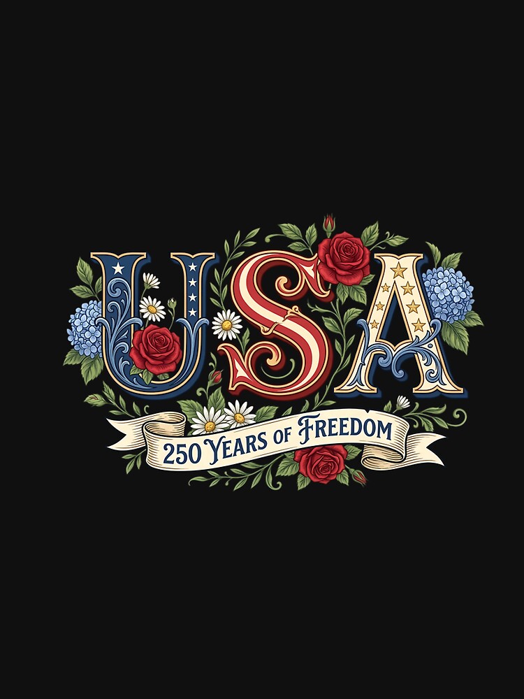 250th Anniversary USA Floral Women Patriotic 4th of July Long Sleeve by FrankIsabel