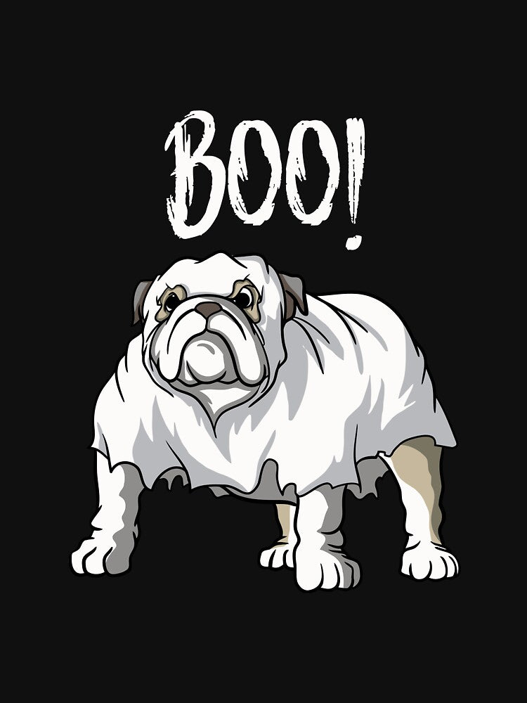 Bulldog Halloween Boo Funny Bull Dog Lover Gift Long Sleeve T-Shirt by derekvella