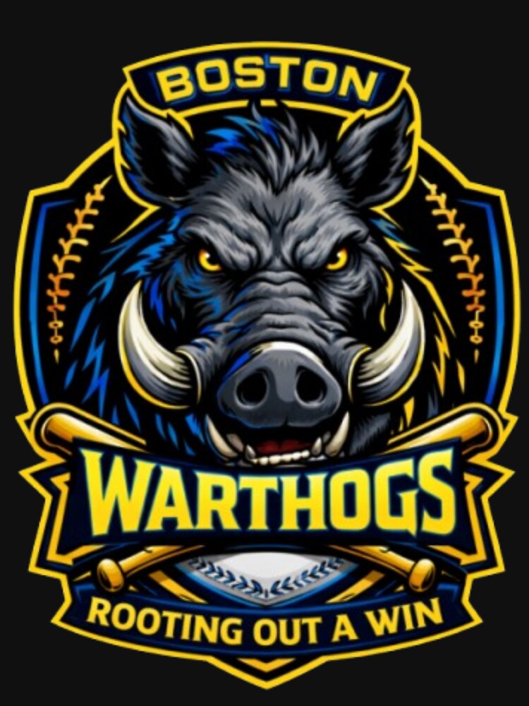 Boston Warthogs Baseball Shirt – Rooting Out a Win | Outlaw League Mascot Logo Tee by Red Cash