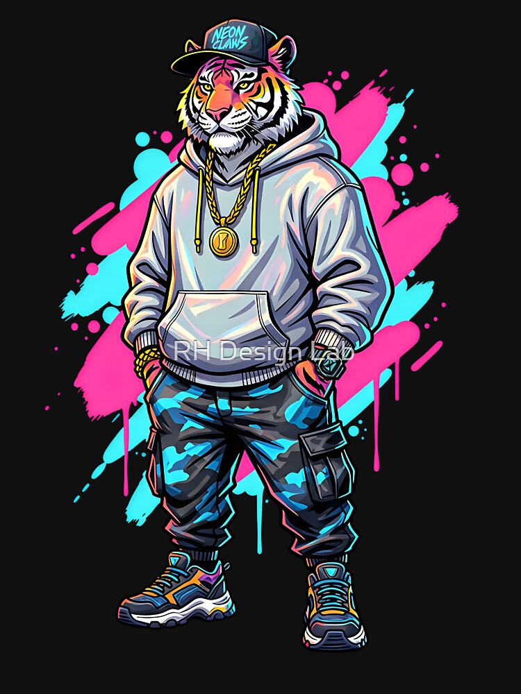 Neon Tiger Street Party – Urban Festival Energy 3 by RH Design Lab