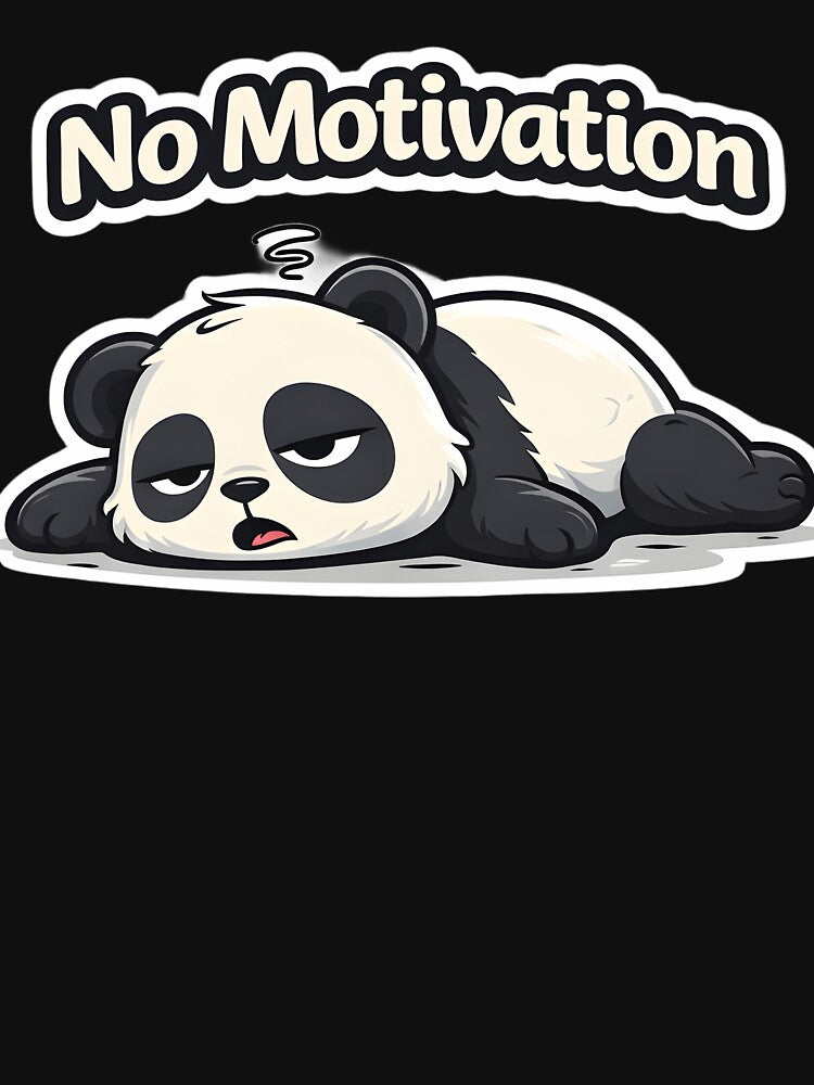No Motivation Panda | Cute Lazy Panda Sticker by TheLazyVibe