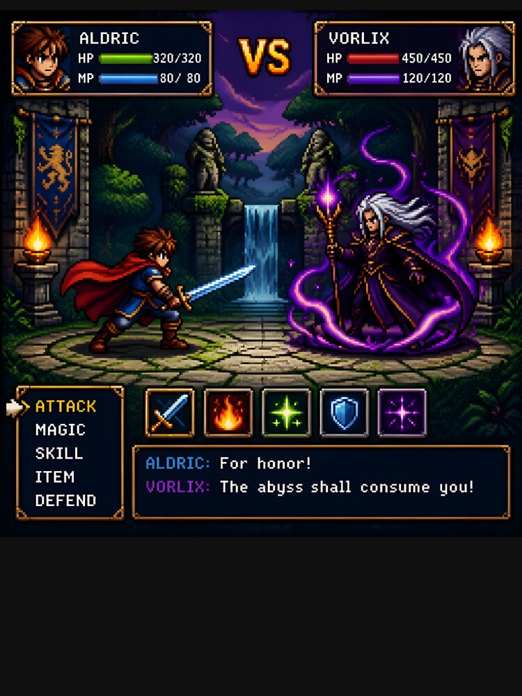 Retro Pixel Battle Arena JRPG Fight Scene by ThePixelArchive