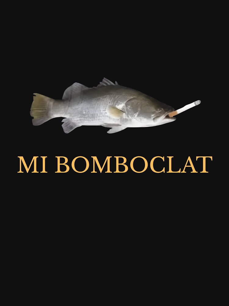 Mi Bomboclat Smoking Fish Meme — Funny Retro Barramundi Design | Silly Sea Life Illustration by Colorful-Garden