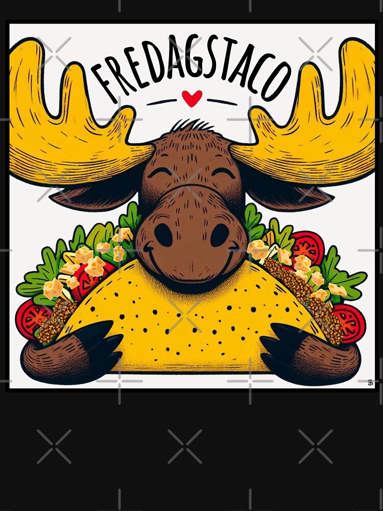 Fredagstaco Moose | Norwegian Taco Friday Funny Scandinavian Food Illustration by SHELOPS
