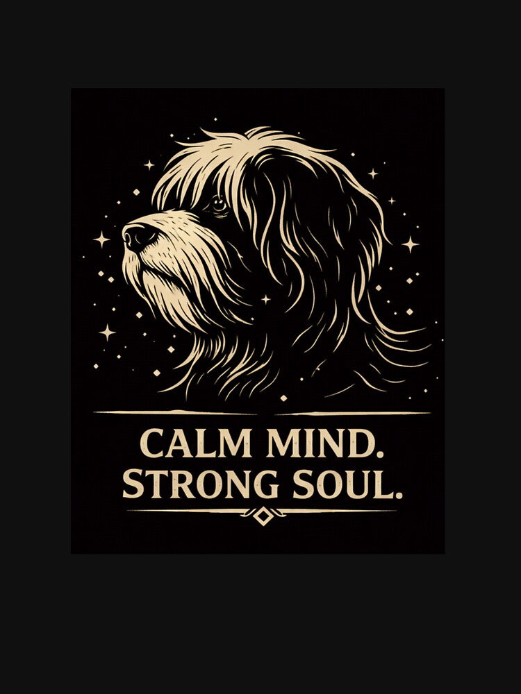 Tibetan Terrier Personality Art – Calm Mind Strong Soul by Mosogoloso