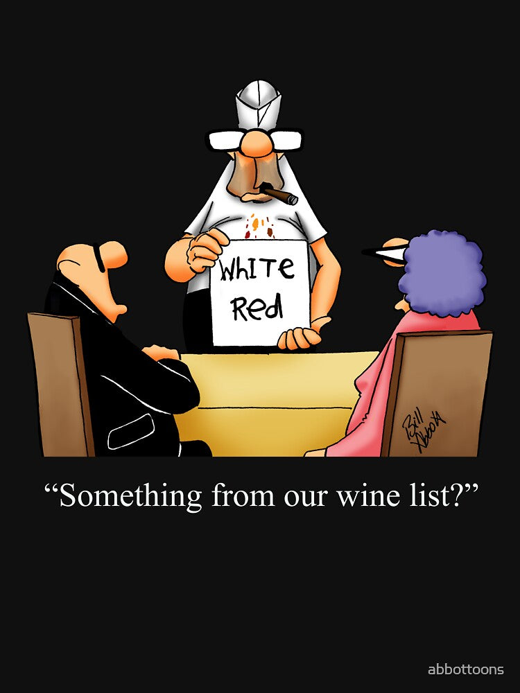 Funny Spectickles Fancy Wine List Humor by abbottoons