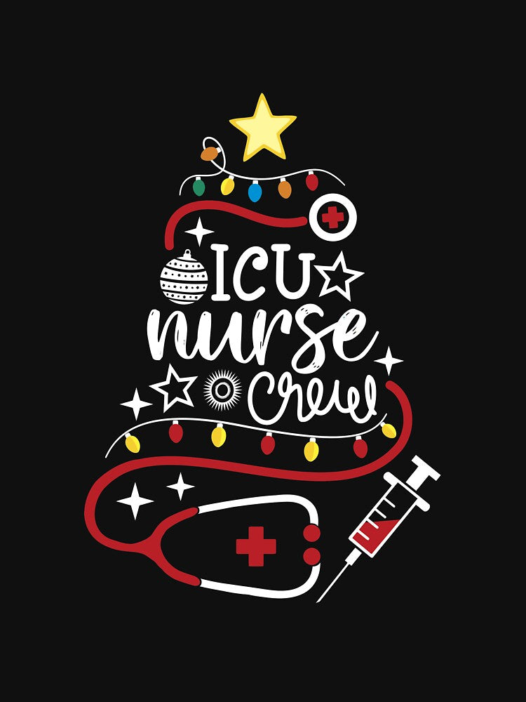 Merry Christmas Intensive Care Unit Nursing - ICU Nurse Crew Long Sleeve T-Shirt by ryannokune