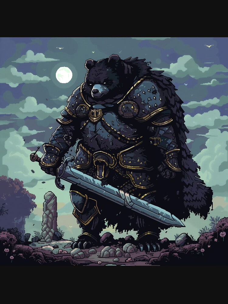Black Bear Pixel Knight by Kaos-Bit