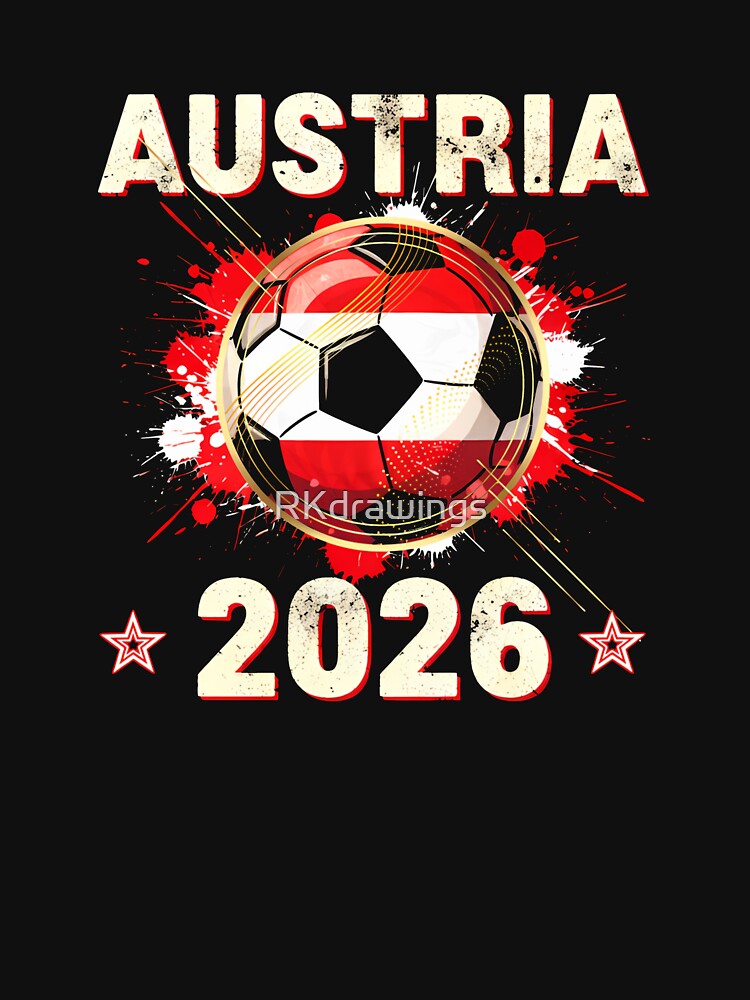 World Cup 2026 Austria Soccer Ball North America - Austrian Fan Gift T-Shirt_85028223 by RKdrawings