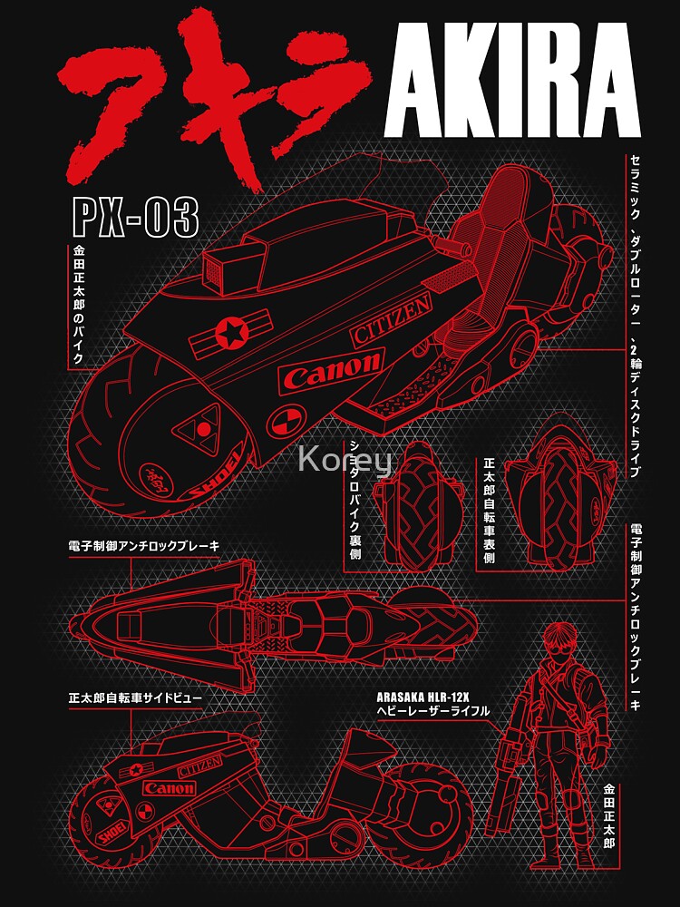 AKIRA - Kaneda bike blueprint by Korey