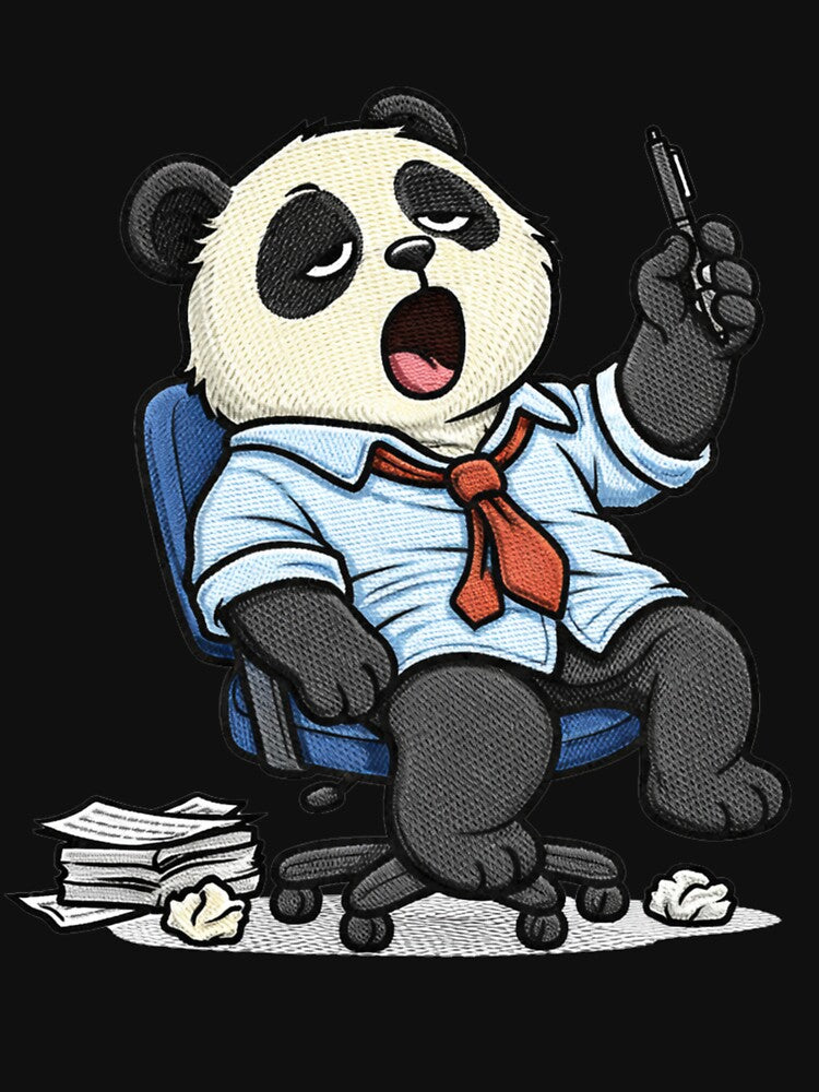 Lazy Office Panda – Funny Tired Office Worker Panda Cartoon Mascot by ColorSplash123