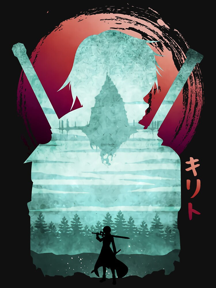 Sword Art Online, Minimalist Silhouette Kirito by MarieGodfreyu