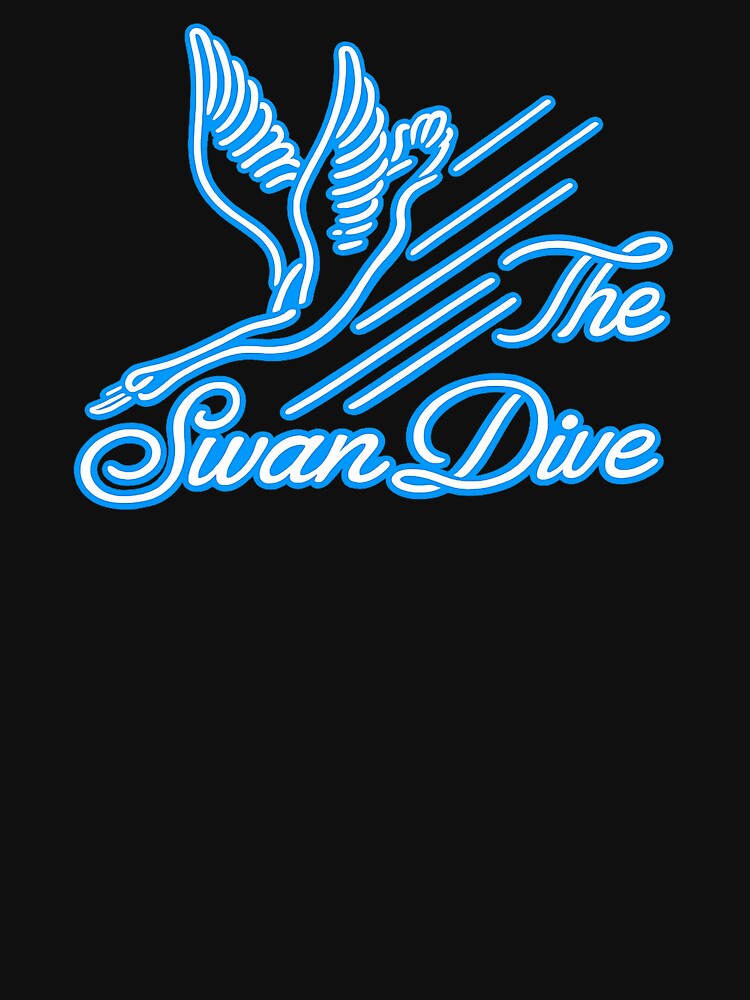 The Swan Dive Neon Logo – Retro Electric Blue Dive Sign by gahteeriffico