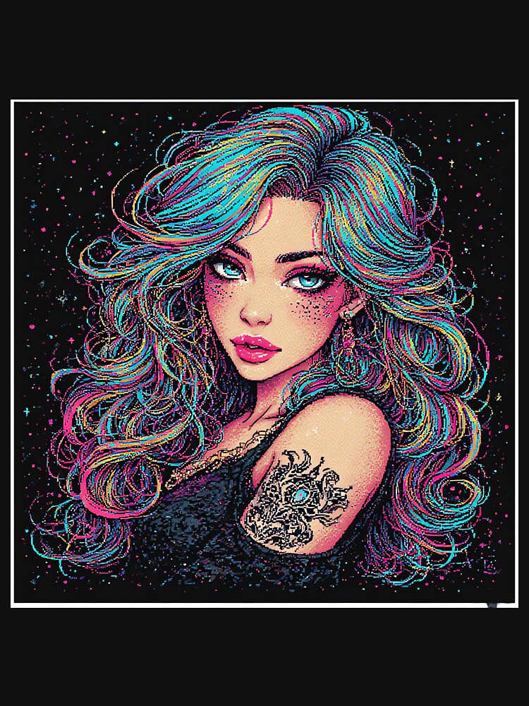 Retro cool Beautiful Girl colorful by jimcaza