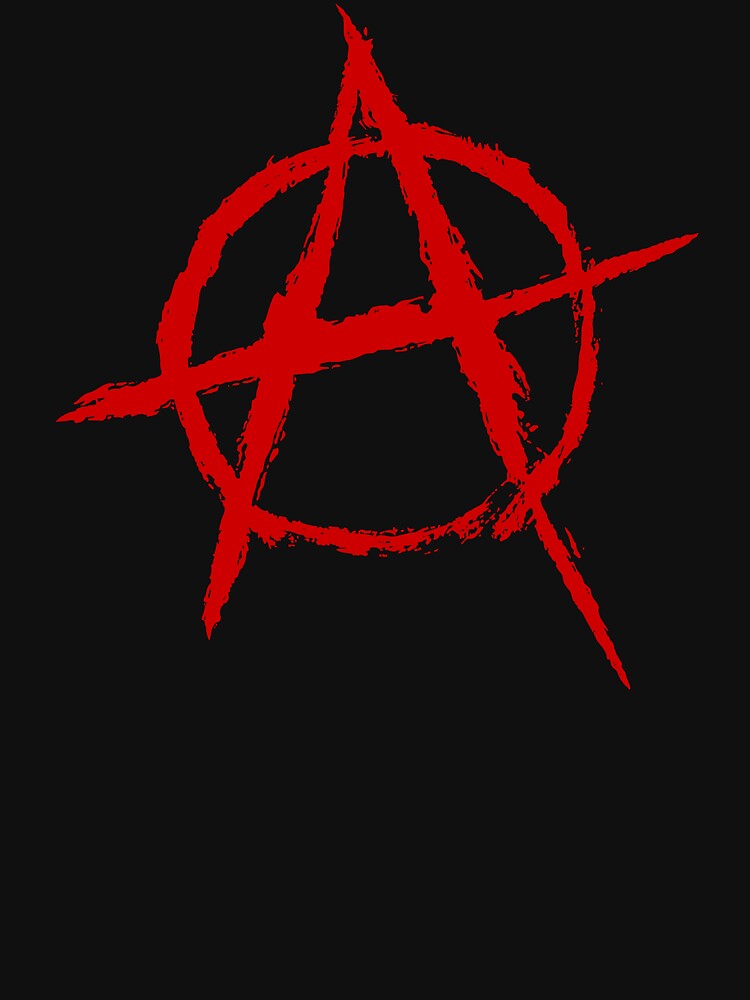 Anarchy symbol in red by Death Rock Tee