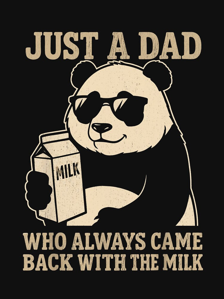 Just A Dad Who Always Came Back With The Milk Panda Fatherhood by salmzouriart
