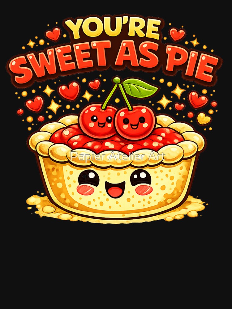 You’re Sweet As Pie Cute Pun Shirt by Papier Atelier Art