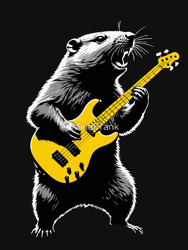Groundhog playing golden guitar by MindFrank