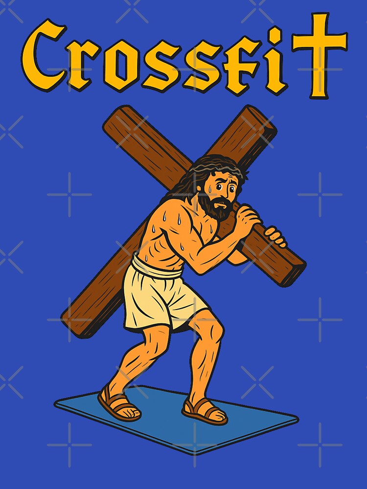 Crossfit – Medieval Jesus Workout Parody Tee by LatonaDesign