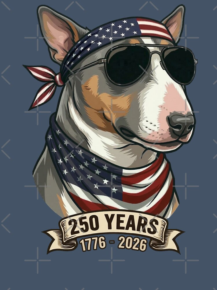 Bull Terrier American Flag 250 Years 1776-2026 by d247