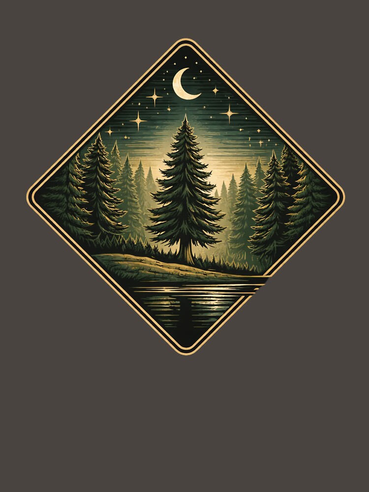 vintage moon forest art by stikrusak