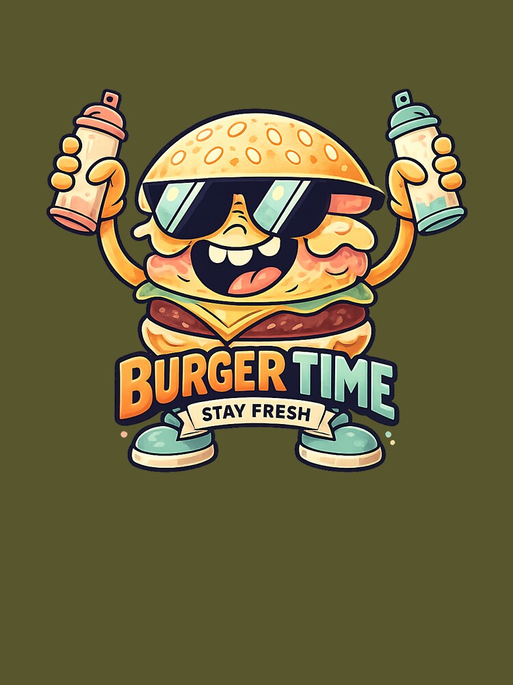 Burger Time Funny Food Lover Design by SoftSproutstu