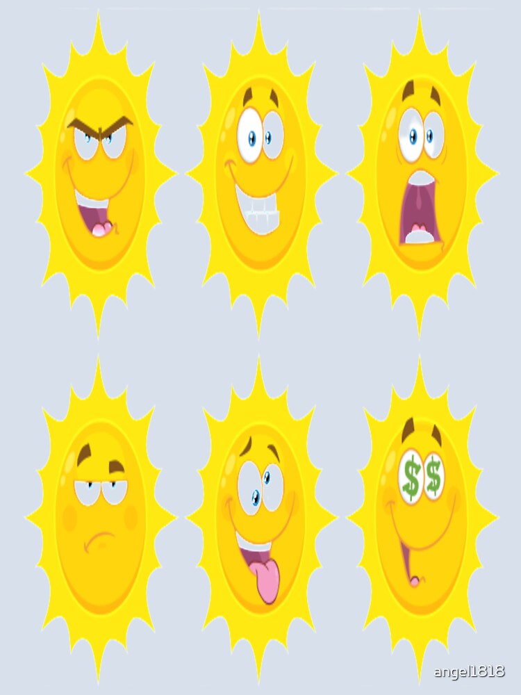 Funny yellow sun face sticker by angel1818