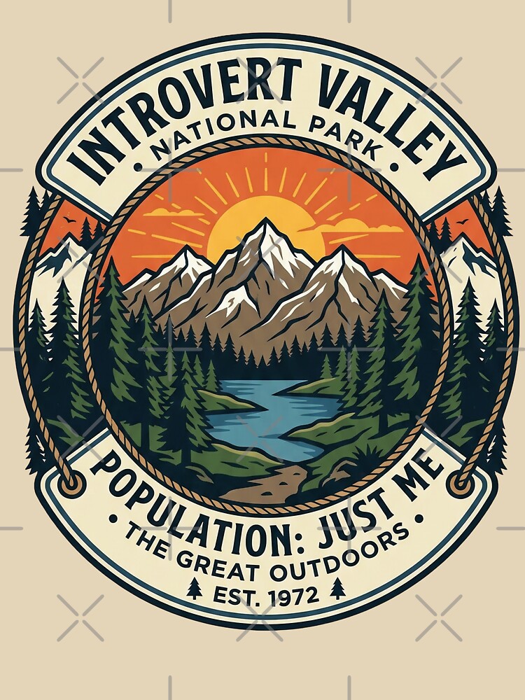 Introvert Valley National Park Badge Introvert Humor by Monocromo Shop