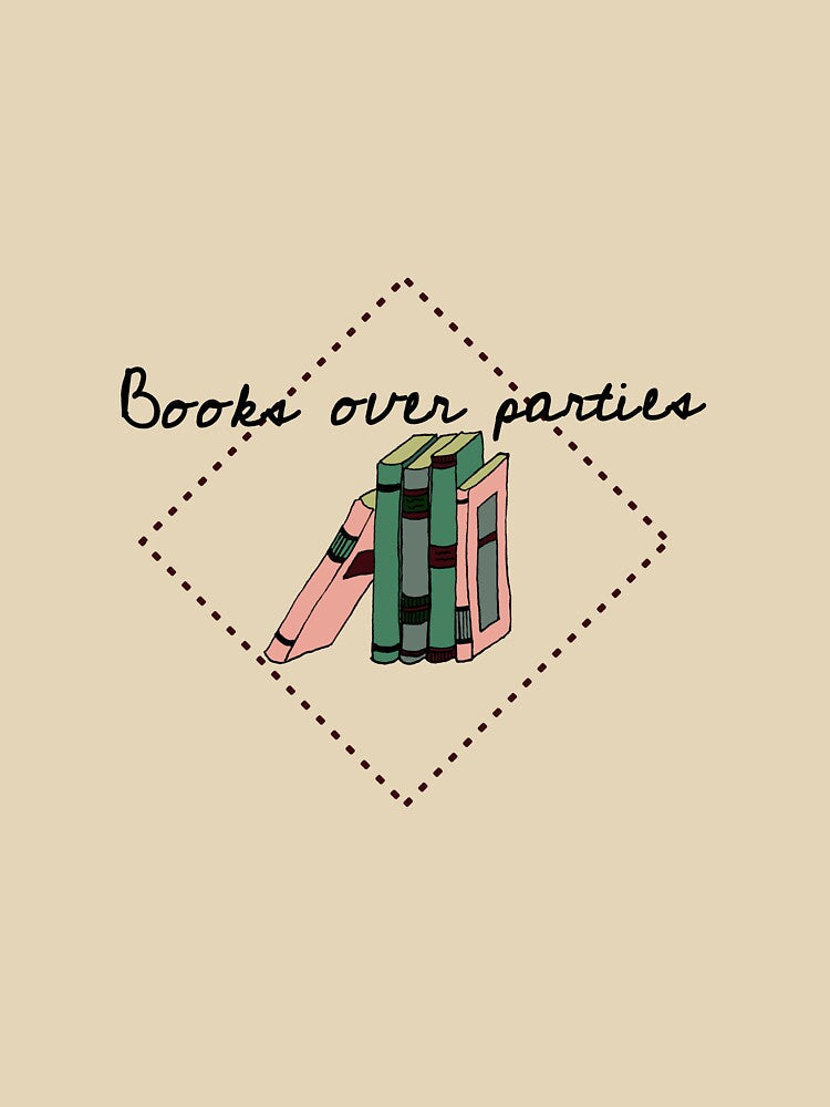 Books over parties by PBerry