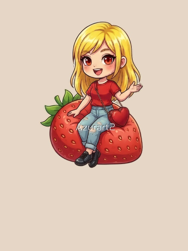Girl on Strawberry Puff by Azurart2