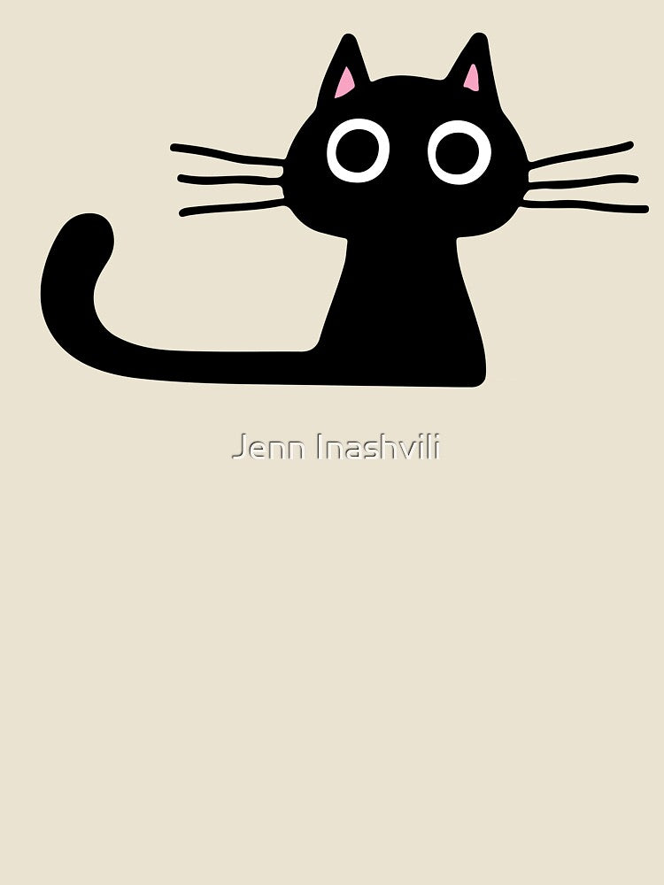 Cutie Kitty Cat Wide Eyed Black Kitten by Jenn Inashvili