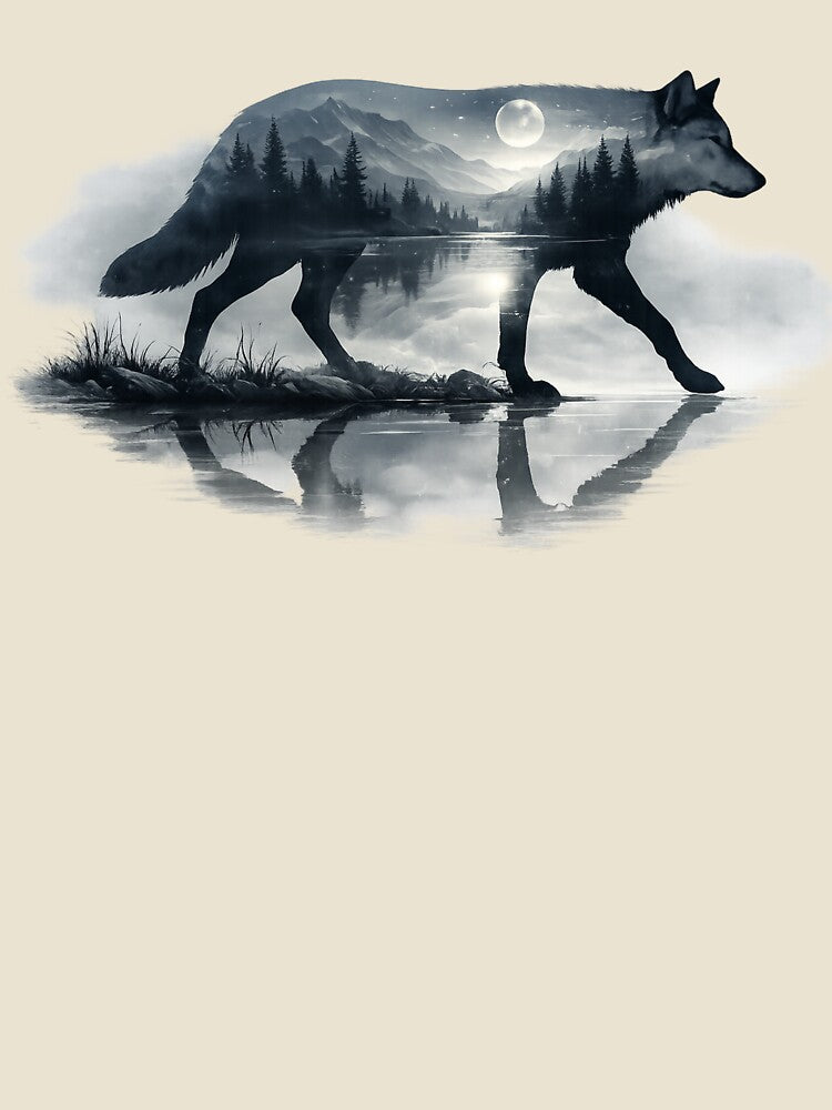 vintage wolf forest art by stikrusak