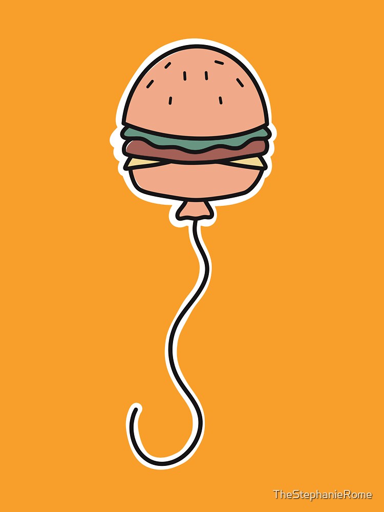 Cute Burger Balloon Shirt – Funny Food Lover Graphic Design by TheStephanieRome