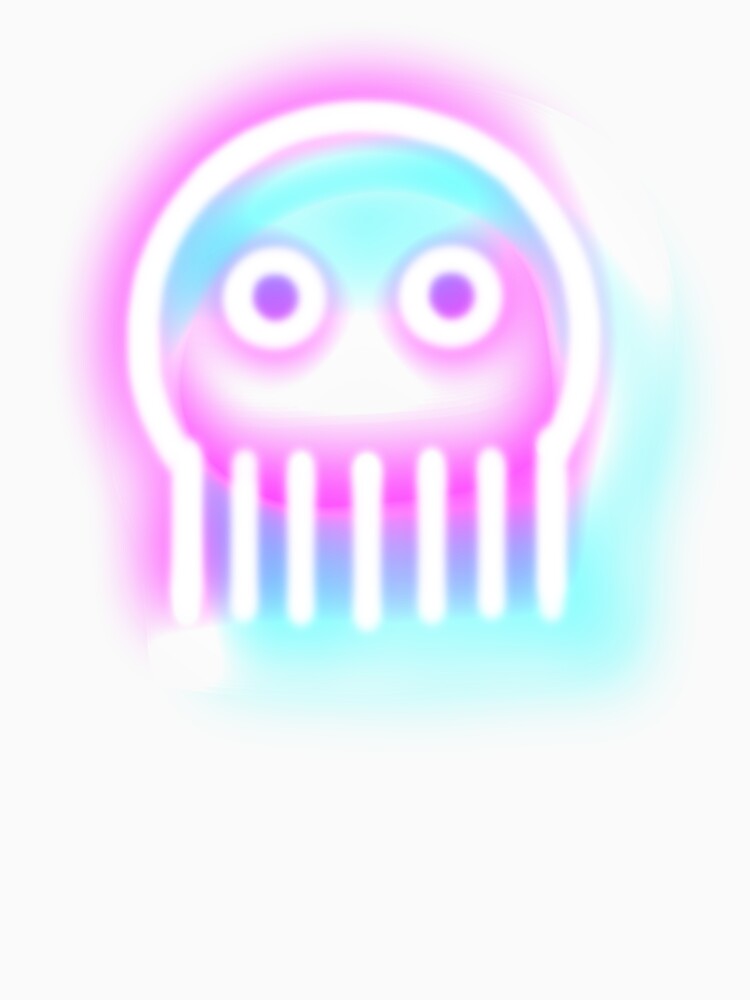 cute skull Jellyfish in neon blue and pink by M-Lorentsson