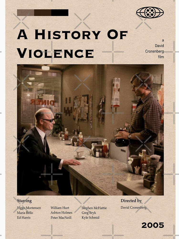 History of Violence Vintage Retro Movie Poster by Hasan Can Guler