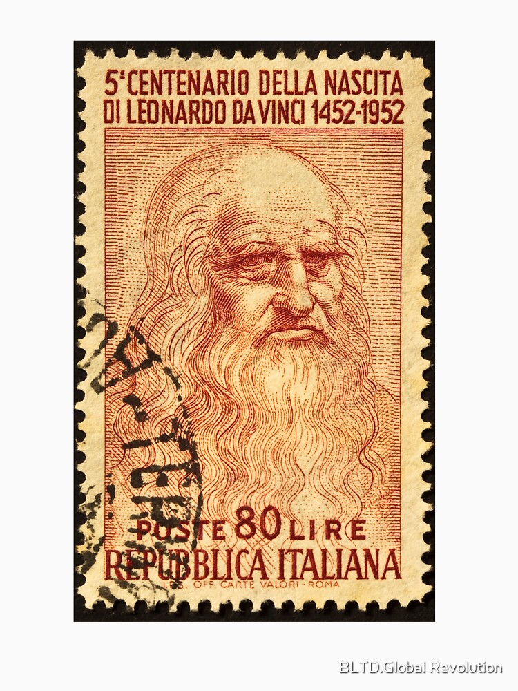 Leonardo Da Vinci Stamp Print Logo by BLTD.Global Revolution