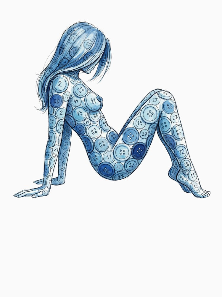Blue Boots: Artistic blue abstract silhouette t-shirt – modern watercolor design, unique illustration, minimalist and creative aesthetic by Bleuté