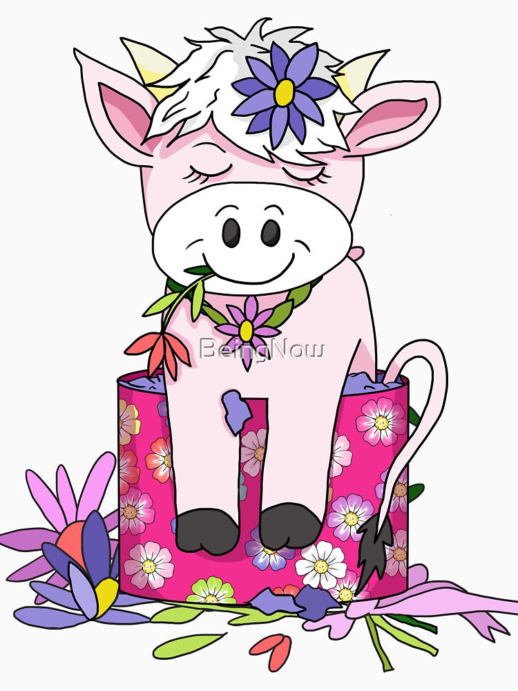 cartoon cow in a box by BeingNow