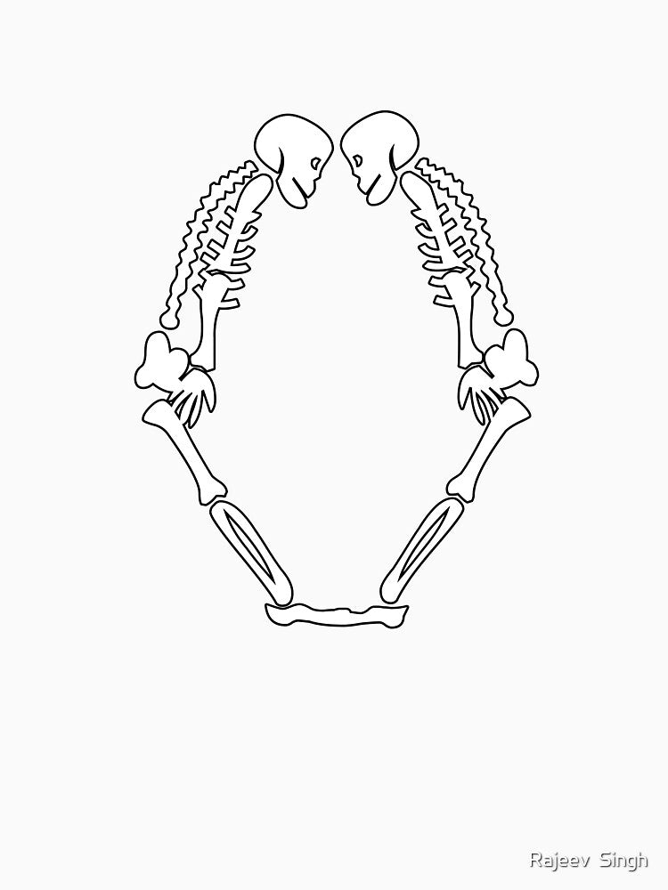 Skulls doing yoga initial monogram O by Rajeev  Singh