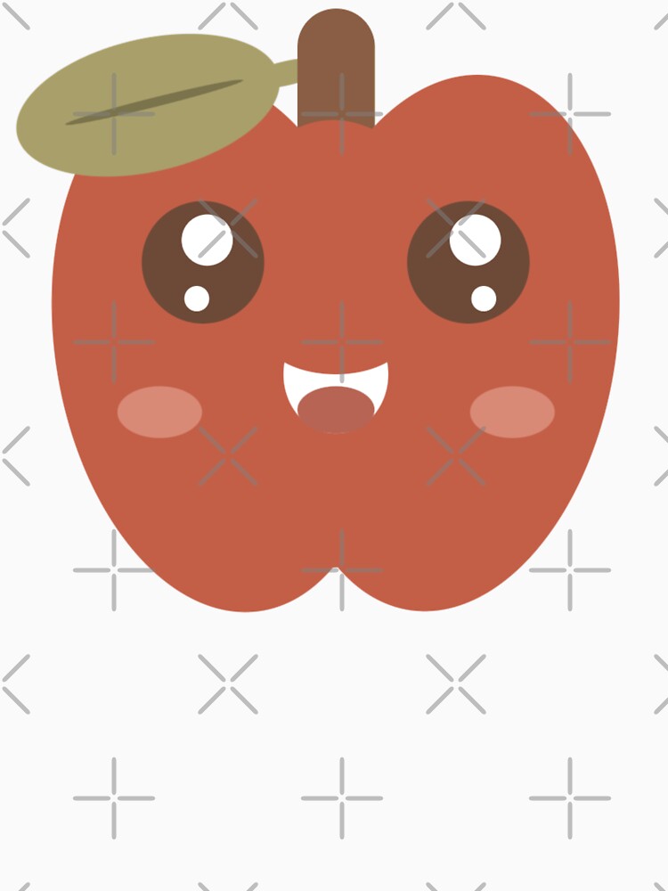 Cute Kawaii Cartoon Apple - Adorable Fruit Illustration by Shape Snip Studio