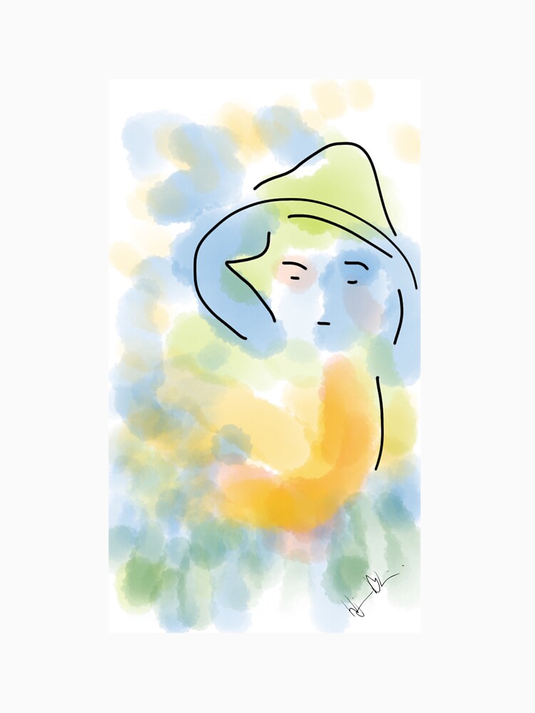 Girl wearing a hat - soft painting 009 by Hjortur