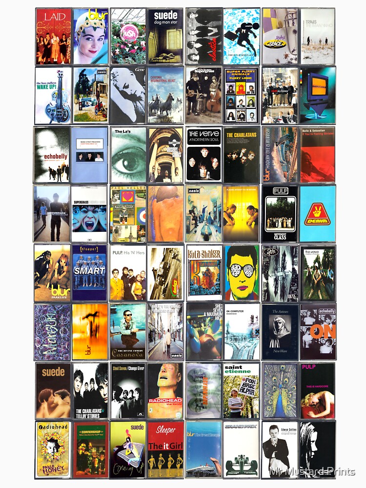 The Best of Britpop - Vintage Cassette Album Cover Art by Mr Mustard Prints