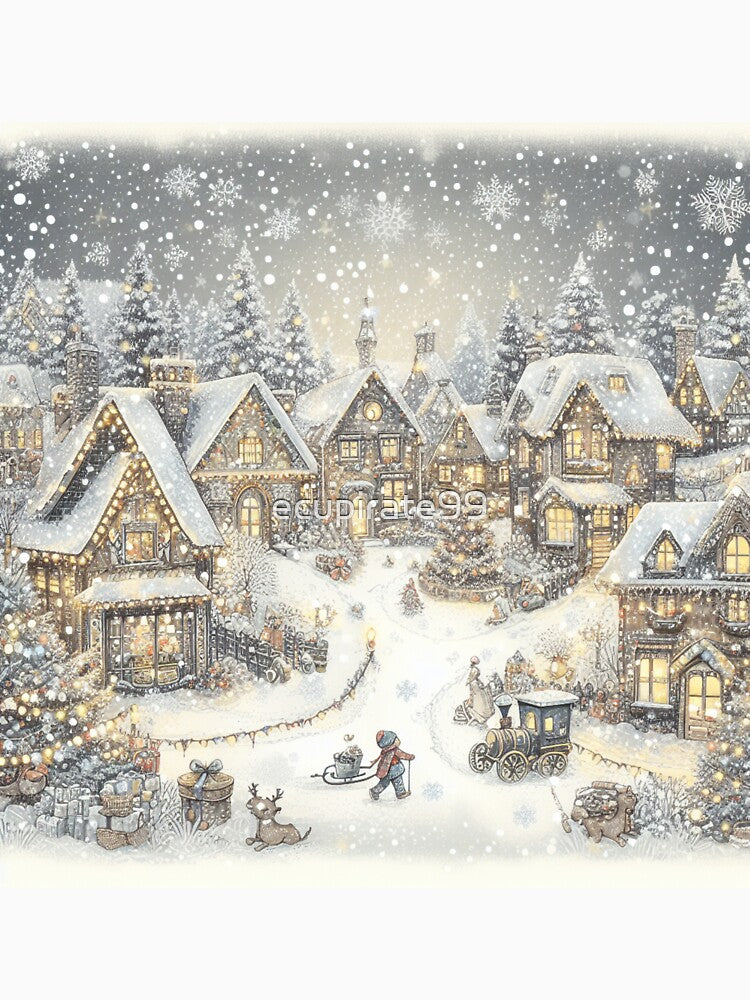 Christmas Village during a snow by ecupirate99