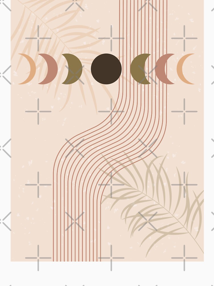 Pastel Boho Art Print, Neutral Moon Bohemian Art by Kink Collective